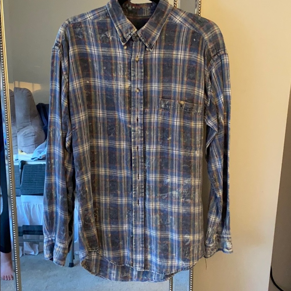 button up washed out flannel